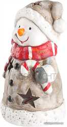 Керамическая фигурка Снеговичок в шарфе 7, 5-6, 5-12 см