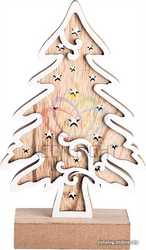 Деревянная фигурка с подсветкой Елочка 11, 5-5-19 см